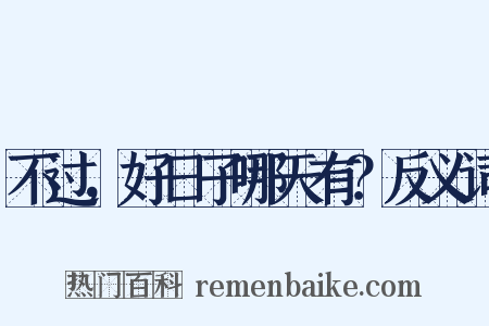 不过，好日子哪天有？反义词是什么意思的图片